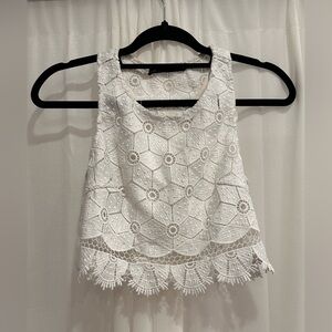 White Lace Sleeveless Top